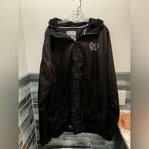 DIXXON Black Hooded Windbreaker with Crest Logo